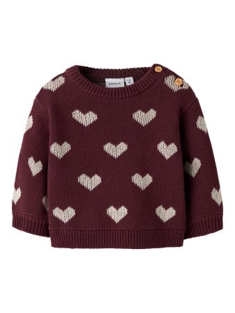 Baby trui OANA Burgundy PEYOTE HEART Regular Fit
