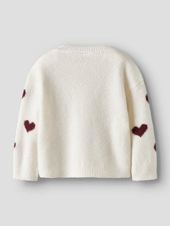 Mini trui ONA Cloud Dancer BURGUNDY HEARTS Regular Fit