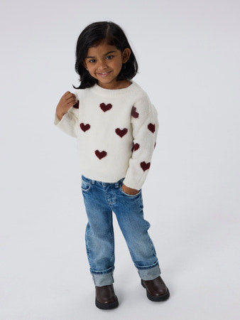 Mini trui ONA Cloud Dancer BURGUNDY HEARTS Regular Fit