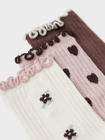 Mini Socken NETTI 5P Peppercorn 2x Burnished Lilac + 2x Cloud Dancer