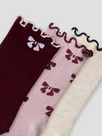 Mini Socken SILKE 5P Keepsake Flieder Peyote Melange + Burgund + Keepsake Flieder + Burgund