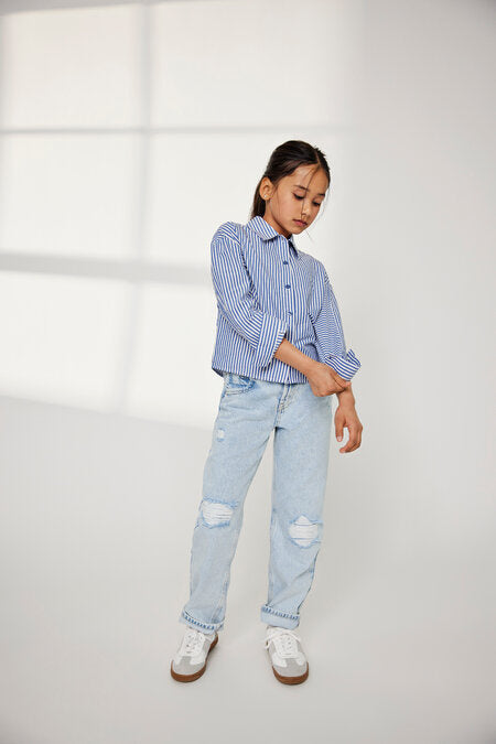 Kinderjeans DAD Hellblau Denim Gerade Passform