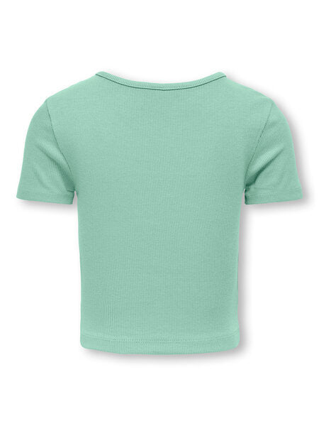 Kids T - shirt NESSA Birds Egg Green SHOULDER CUT OUT Tight Fit