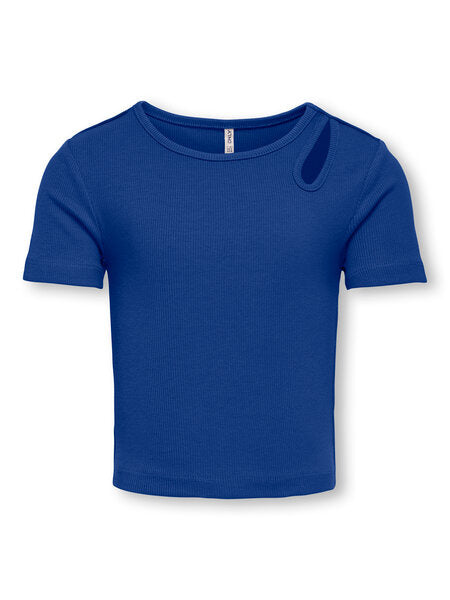 Kinder T-Shirt NESSA Mazarine Blau SCHULTERAUSSCHNITT Enganliegend