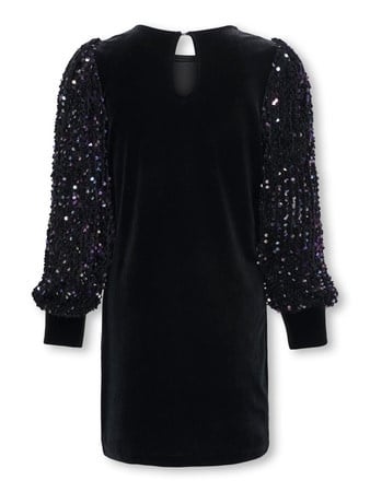 Kids jurk CONFIDENCE SEQUINS Black Tight Fit
