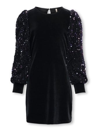 Kids jurk CONFIDENCE SEQUINS Black Tight Fit