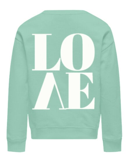 Kinderpullover DITTE Birds Egg Green Love/Cloud Dancer Regular Fit