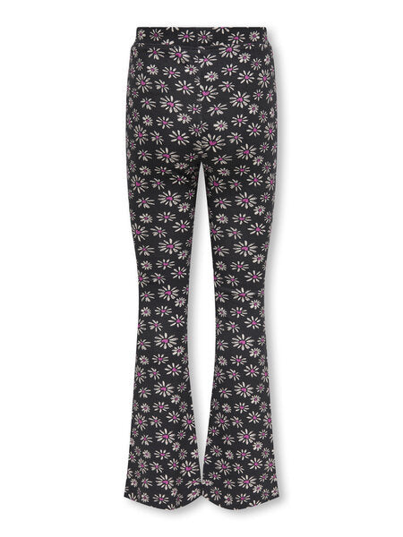 Kinderhose PAIGE FLARED Black Flower Cattleya Flared Fit