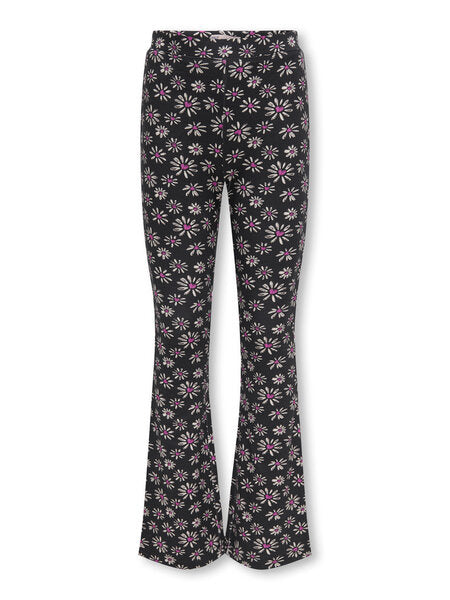 Kinderhose PAIGE FLARED Black Flower Cattleya Flared Fit