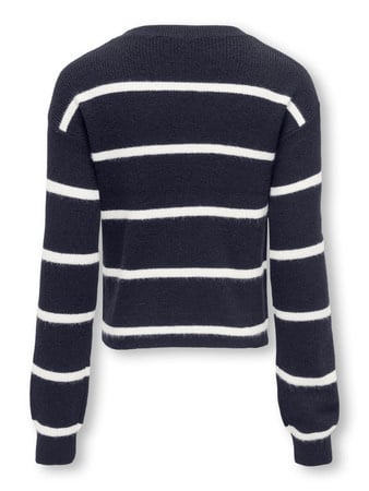 Kids trui FRANCA STRIPE Night Sky SMALL STRIPE Cloud Dancer Loose Fit