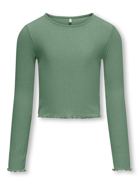 Kids longsleeve NELLA Hedge Green Stretch Fit