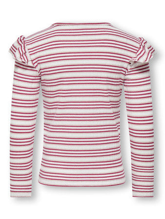 Mini longsleeve CECILIA Cloud Dancer Rose Wine/Lurex Gold Regular Fit