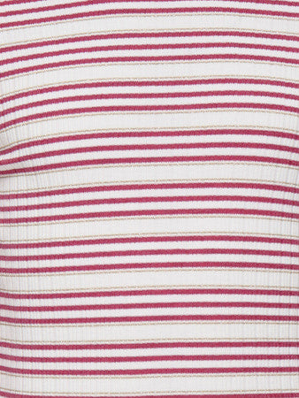 Mini longsleeve CECILIA Cloud Dancer Rose Wine/Lurex Gold Regular Fit