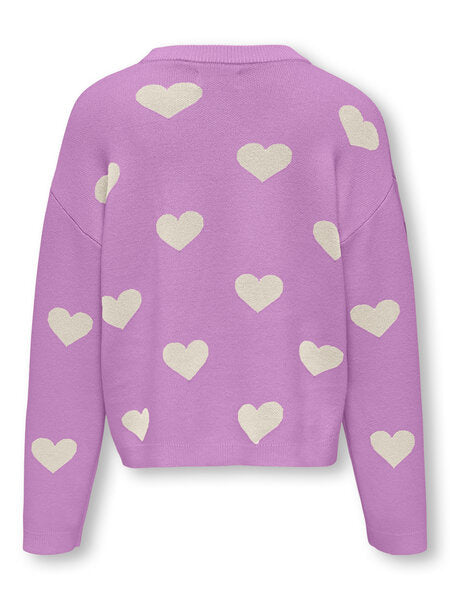 Kinderpullover MONTANA African Violet Herz Birke Lockerer Schnitt