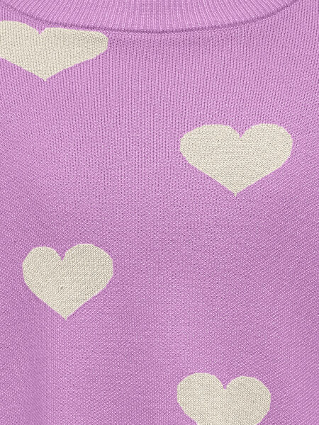 Kinderpullover MONTANA African Violet Herz Birke Lockerer Schnitt