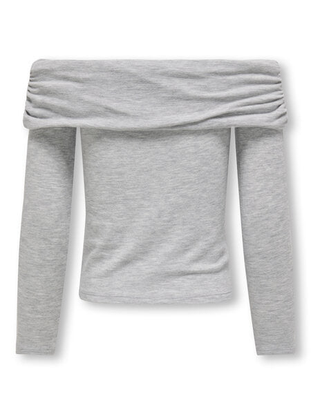 Kinder Langarmshirt AMOUR Hellgrau Melange Regular Fit