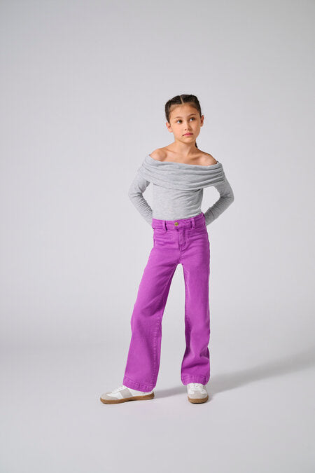 Kinder Langarmshirt AMOUR Hellgrau Melange Regular Fit