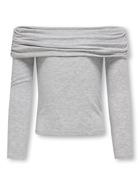 Kinder Langarmshirt AMOUR Hellgrau Melange Regular Fit