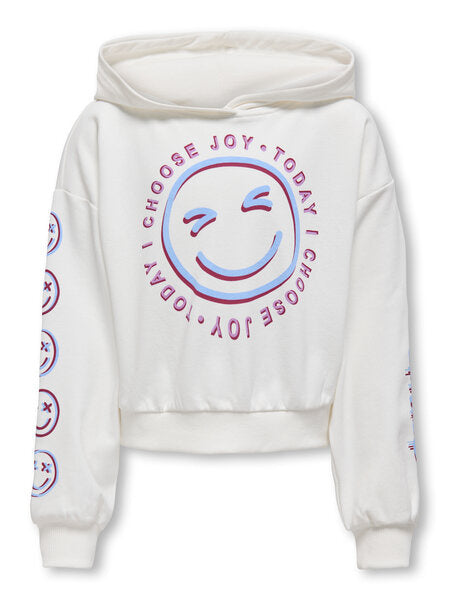 Kinderpullover SMILE Cloud Dancer Fröhlich Lockerer Schnitt