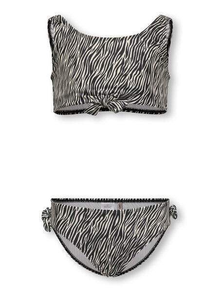 Kinderbikini BEACH KNOT Cloud Dancer Boho Zebra / Schwarz