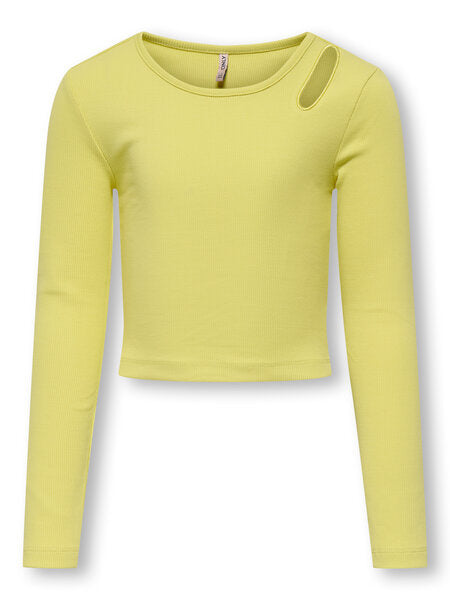 Kinder Langarmshirt NESSA Lima Bean Cut Out Schulter Enganliegend