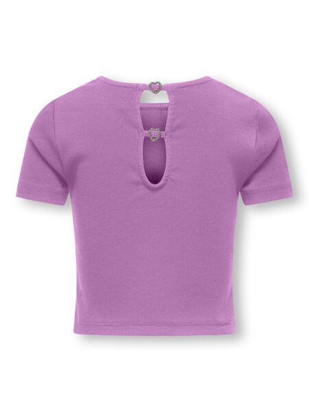 Kinder T-Shirt RENE Afrikanische Veilchen Herz Strass Regular Fit