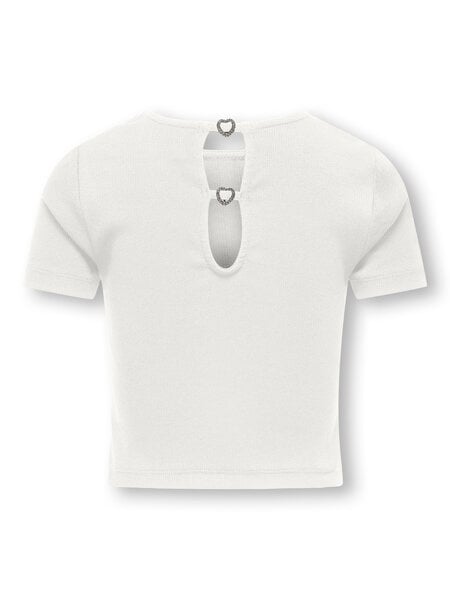 Kinder T-Shirt RENE Cloud Dancer Herz Strass Regular Fit