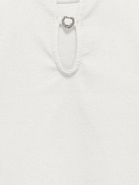 Kinder T-Shirt RENE Cloud Dancer Herz Strass Regular Fit