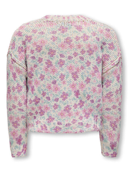 Mini trui MAJA Birch African Violet Flowers Loose Fit