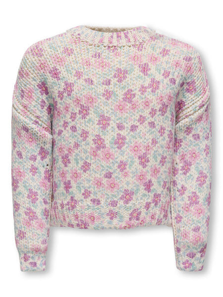 Mini trui MAJA Birch African Violet Flowers Loose Fit