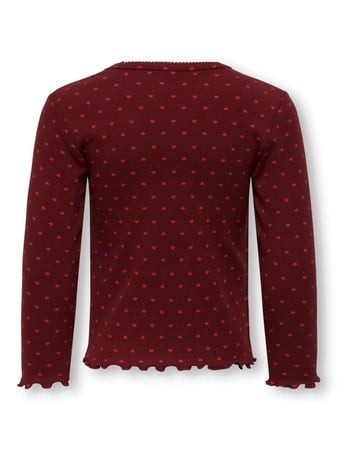 Mini longsleeve TRINNY Cabernet Hearts Tight Fit