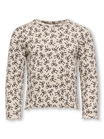 Mini longsleeve TRINNY Pumice Stone Bow Tight Fit