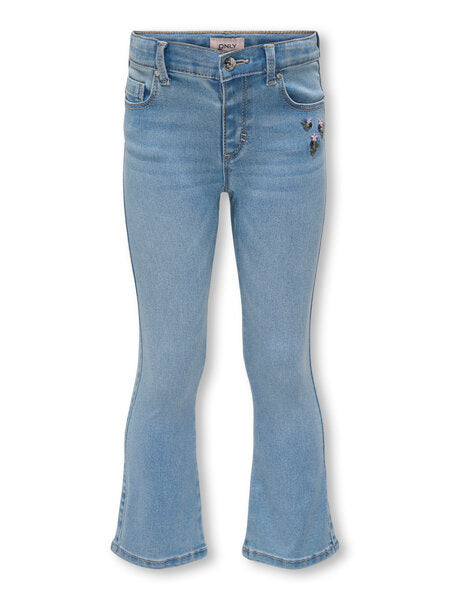 Mini spijkerbroek ROYAL FLARED FLOWER Light Blue Denim Flared Fit