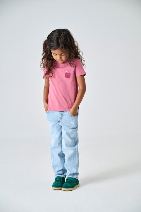 Mini Jeans VALENTINE Hellblau Gebleichter Denim Gerade Passform