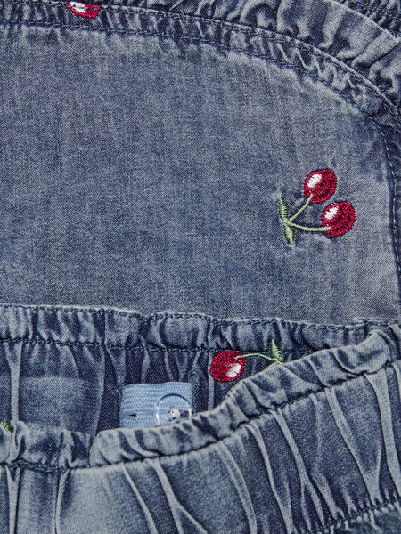 Mini short DANDY CHERRY Medium Blue Denim CHERRY EMBROIDERY Comfort Fit