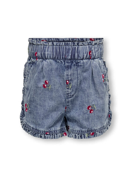 Mini short DANDY CHERRY Medium Blue Denim CHERRY EMBROIDERY Comfort Fit