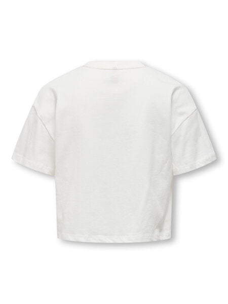 Kids T - shirt DAPHNE Cloud Dancer Untamed Oversize Cropped Fit