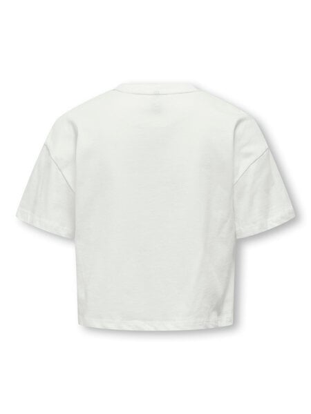 Kinder T-Shirt DAPHNE Cloud Dancer Azure Blau Oversize Cropped Fit