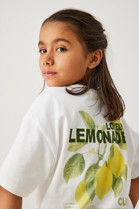 Kinder T-Shirt HELEN Cloud Dancer Lemonade Loose Fit