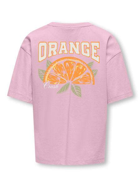 Kinder T-Shirt HELEN Rosafarbener Löffler Orange Lockerer Schnitt