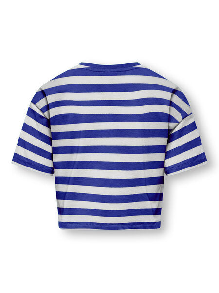 Kinder T-Shirt OLIVIA Mazarine Blau Cloud Dancer/Le Marais Weiß Lockerer Schnitt