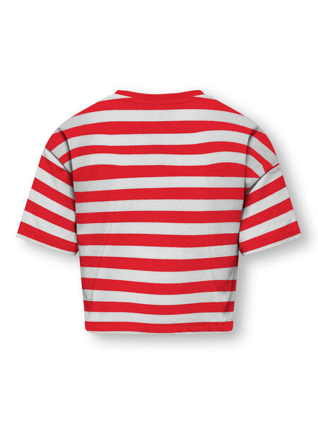 Kinder T-Shirt OLIVIA Mars Rot Cloud Dancer/Le Marais Weiß Lockerer Schnitt