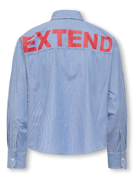 Kinderbluse EMA Bright White Mazarine Blue Loose Fit