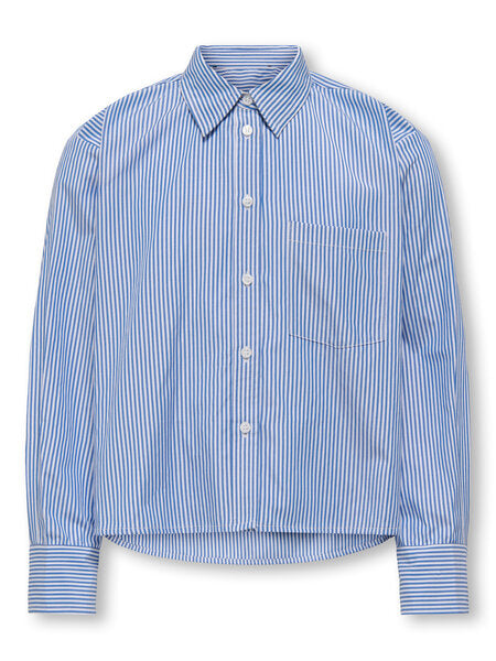 Kinderbluse EMA Bright White Mazarine Blue Loose Fit