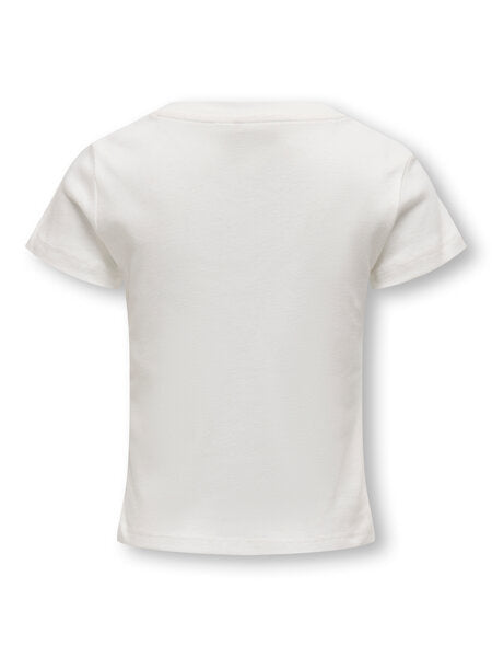 Mini top KIRA Cloud Dancer Cherry Regular Fit