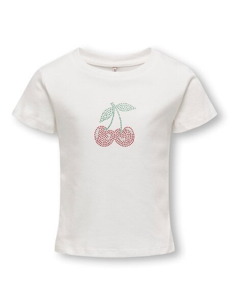 Mini top KIRA Cloud Dancer Cherry Regular Fit