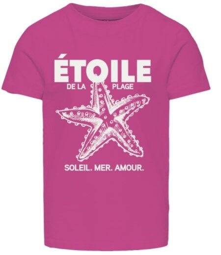 Kids T - shirt LOTTE - AZURA Fuchsia Purple Etoile Regular Fit