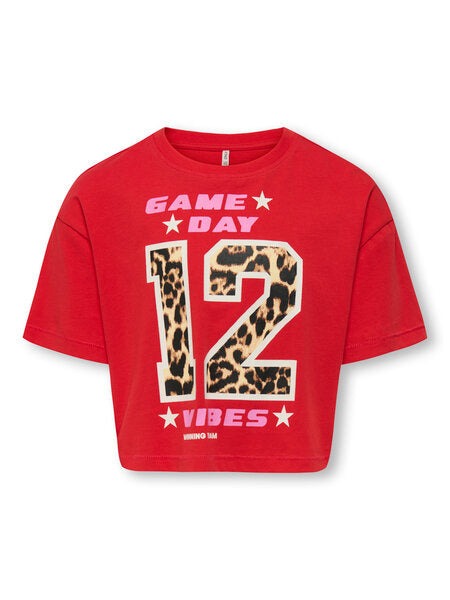 Kinder T-Shirt OLIVIA Mars Rot Spieltag/Leo Lockerer Schnitt