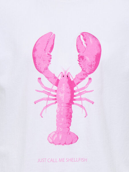 Kids T - shirt KELLY Bright White Fuchsia Pink Lobster Regular Fit