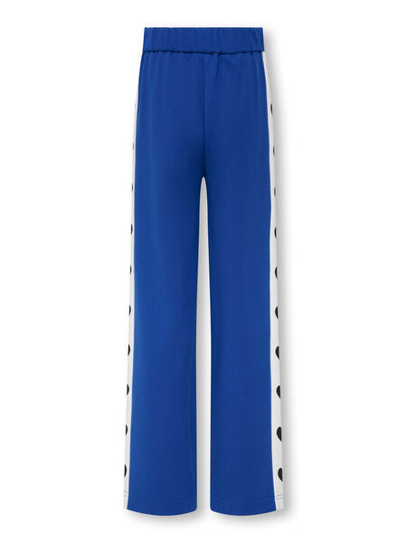 Kinderhose POPTRASH Mazarine Blue Bright White Panel/Black Hearts Loose Fit